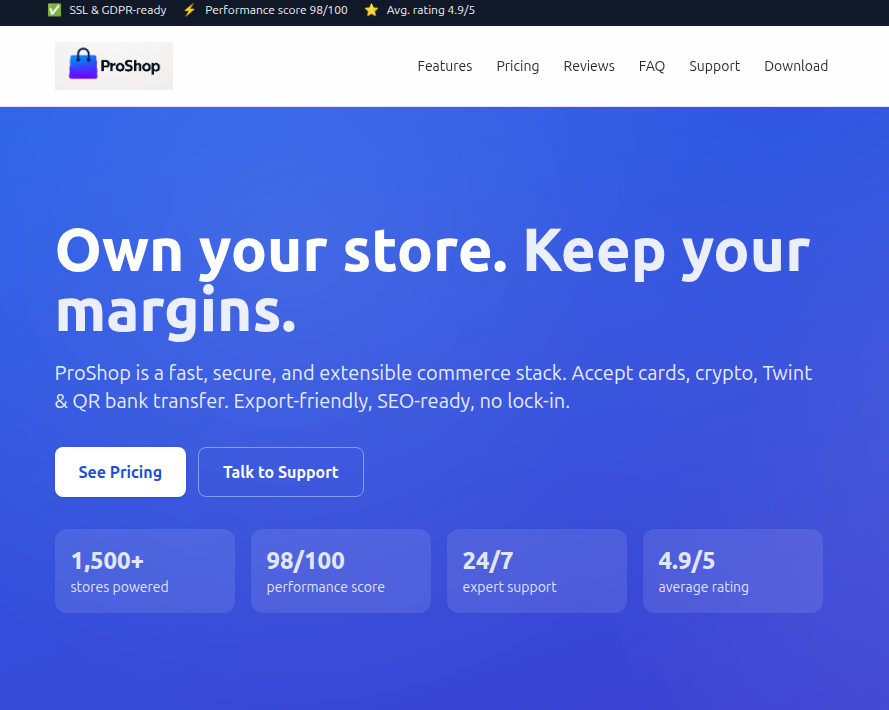  H24D7 ProShop  — Build Professional Shops